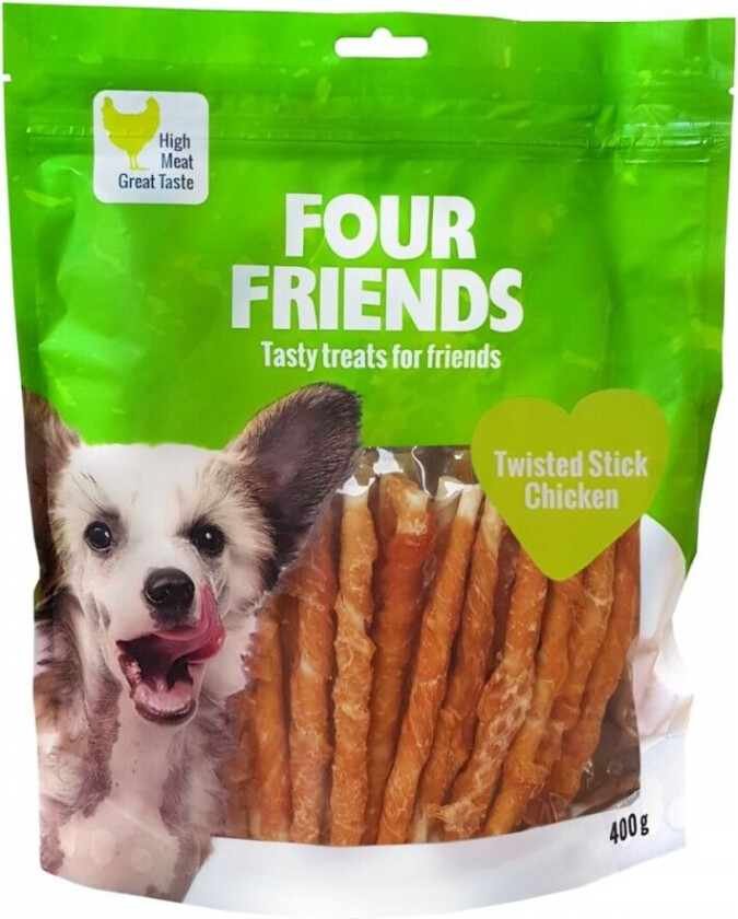 FourFriends Dog Twisted Stick Chicken 12,5 cm (40 pack)