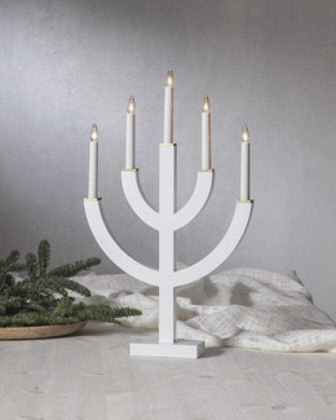 Lysestake Anno 59 cm Hvid