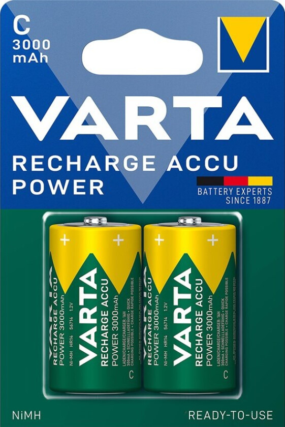battery rechargeable c 3000mah 2-pack