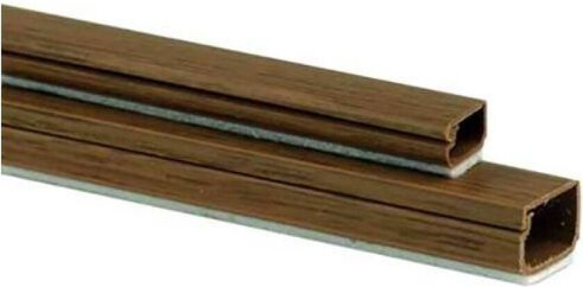 2407-9G Kabelkanal selvheftende, med lokk, 2 m 16 x 10 mm, teakfarget