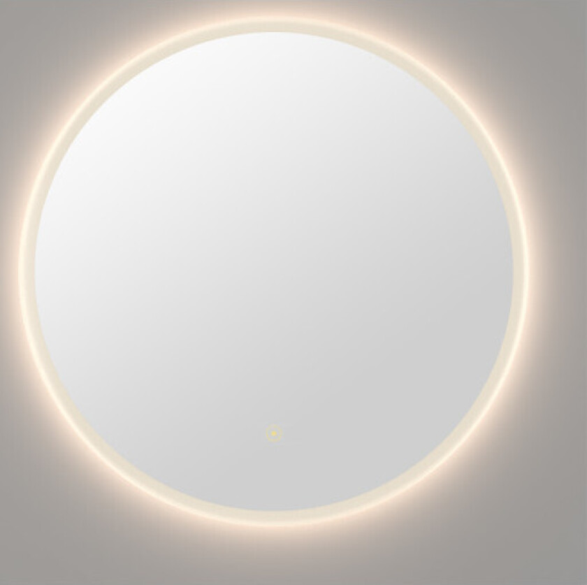 Atlas speil med lys, dimbar, Ø60 cm