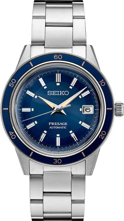 Presage Automatic Style 60s SRPG05J1 - Automatisk - Sølv - Herreklokker - Rustfritt stål - ledd m/pin - Mineral