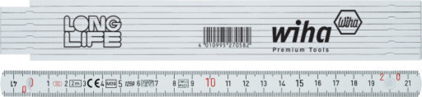 2 meter fiber tommestokk