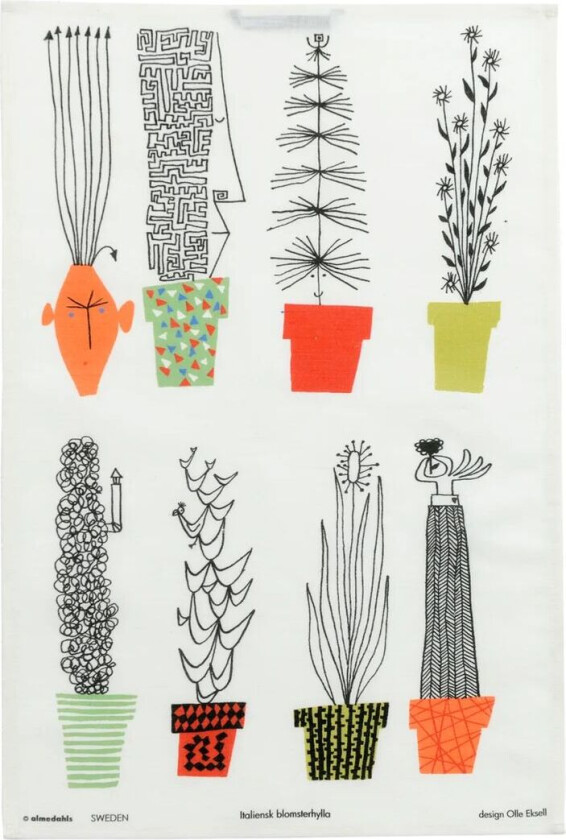 Italiensk blomsterhylle kjøkkenhåndkle 47x70 cm Multi