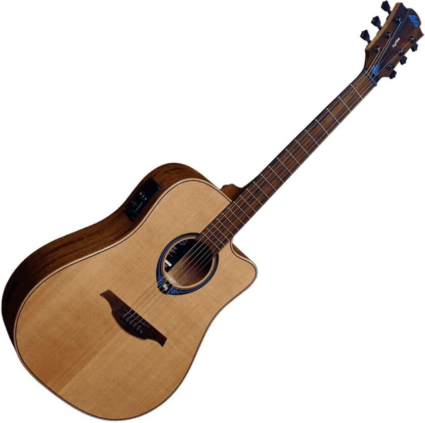 LAG Lâg Hyvibe 10 Dreadnought Acoustic Smart Guitar Natural Satin