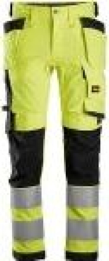 HULTAFORS Snickers arbejdsbuks str. 50 - Hi-vis gul/sort kl. 2 - normal lgd. med stretch - 6243