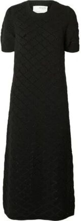 Vinna Ss Long Knit Dress - Black XS