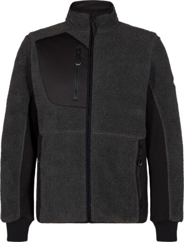 X-treme fiberjakke 1362, med glidelås, grå/svart, størrelse 2XL