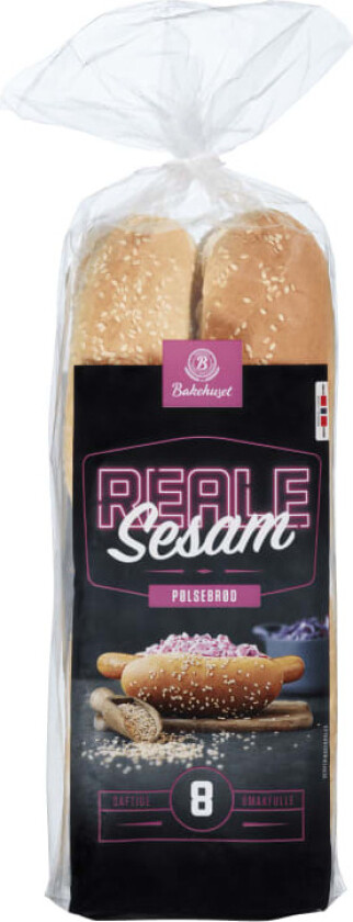Pølsebrød Sesam 8stk 400g Reale