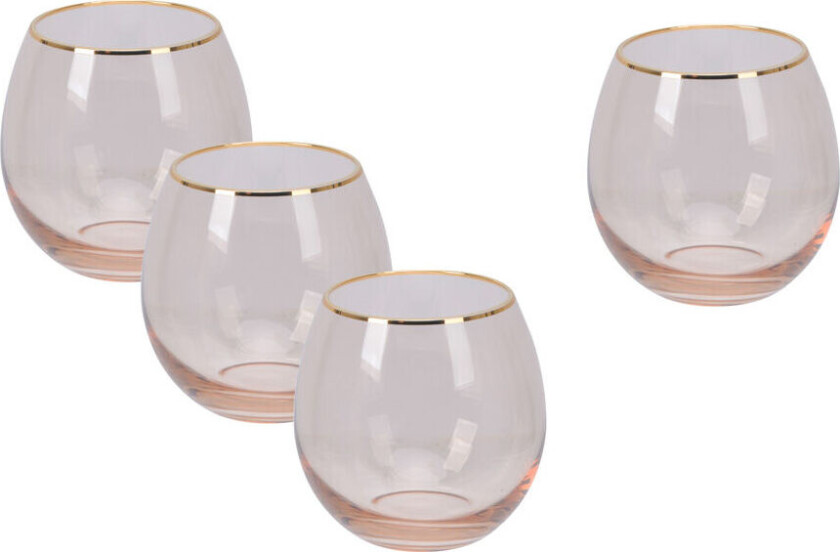 Modern House - Soft Pink Vannglass 4-Pk