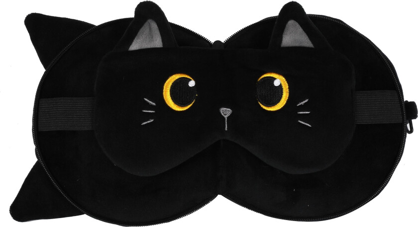 - Pillow with Sleep Mask - Black Cat (XL2527)