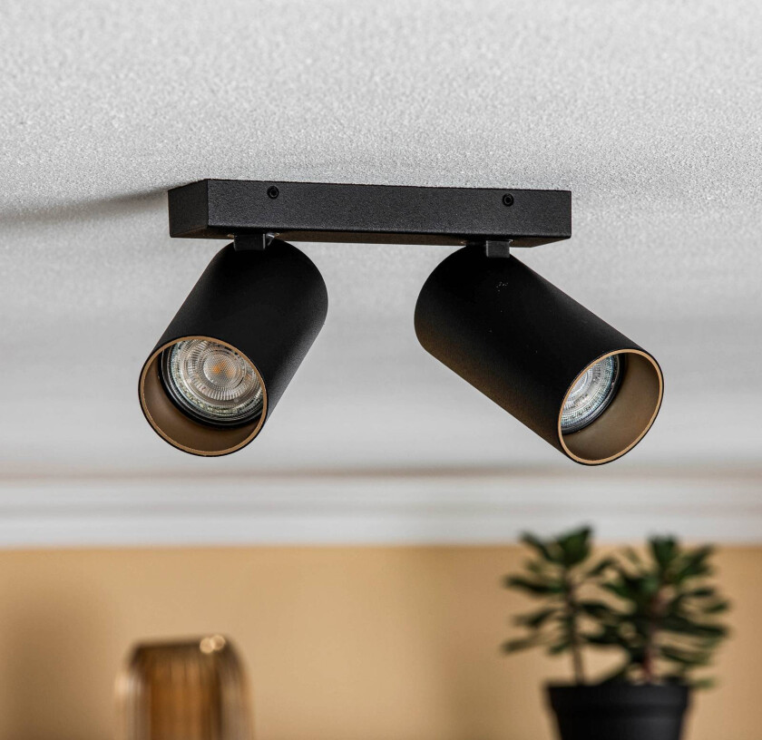 Mono dobbel takspot - Svart/Gullfarget