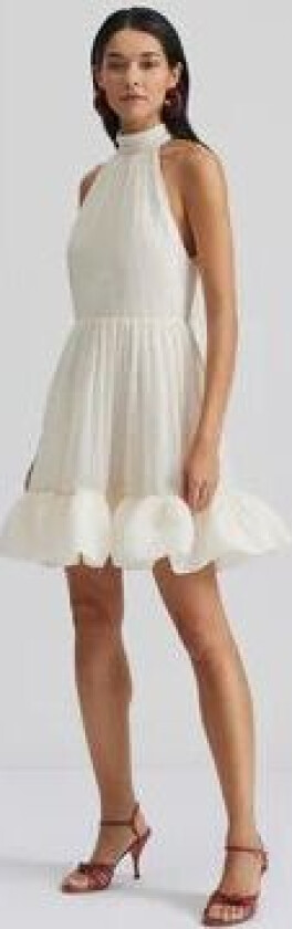 Fern Halterneck Ruffled Mini Dress - White M
