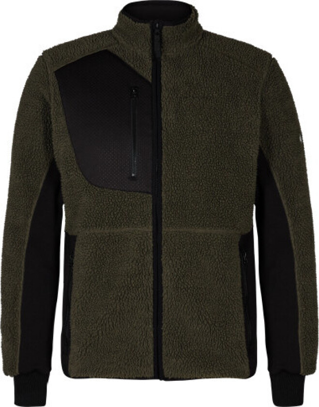 X-treme fiberjakke 1362, med glidelås, grønn/svart, størrelse 2XL