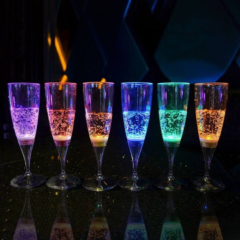 LED Glass Champagne Glass Cocktail Glass Whisky Glass 6-Pack
