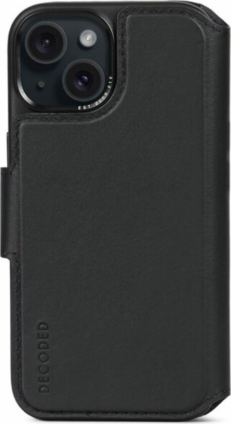 Leather Detachable Wallet Iphone 13, Iphone 14, Iphone 15 Svart