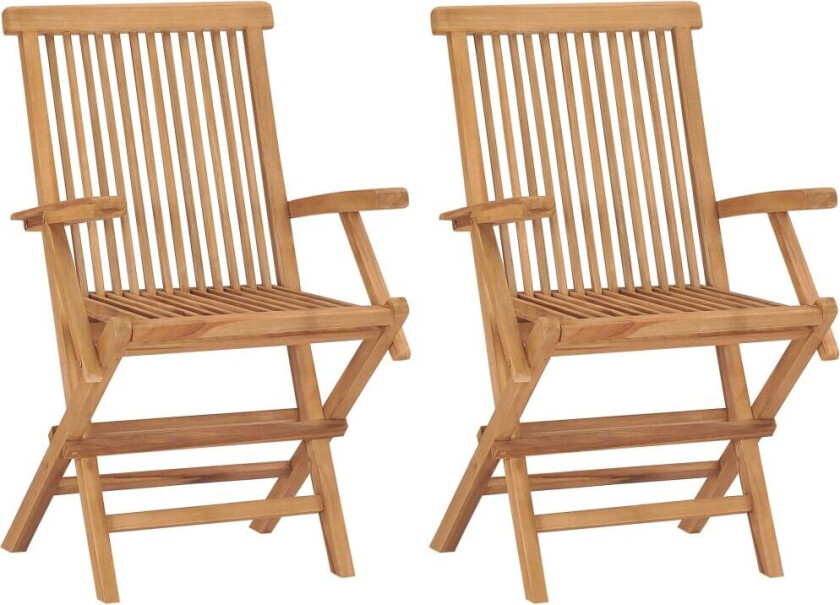 Klappstoler 2 stk heltre teak