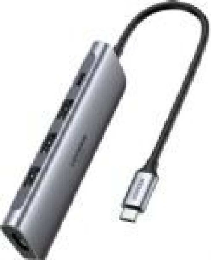 UGREEN 5-in-1 Adapter UGREEN Hub USB-C to 3x USB 3.0 + HDMI 4K + USB-C PD 100W (gray)