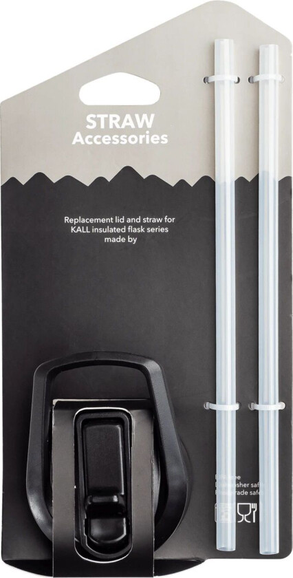 Bilde av Accessories Straw Kall Bottle, drikketut med sugerør BLACK