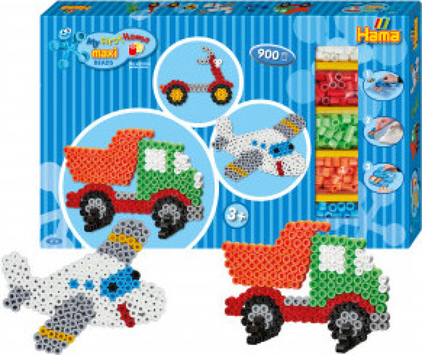 Maxi-Ironing beads set vehicles 900pcs.