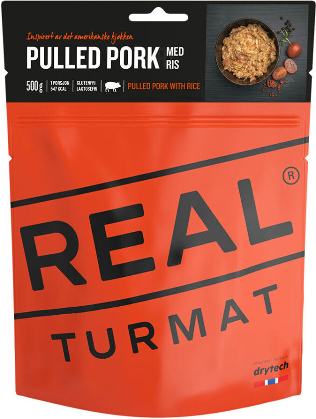 Real Turmat Pulled Pork With Rice, turmat Orange