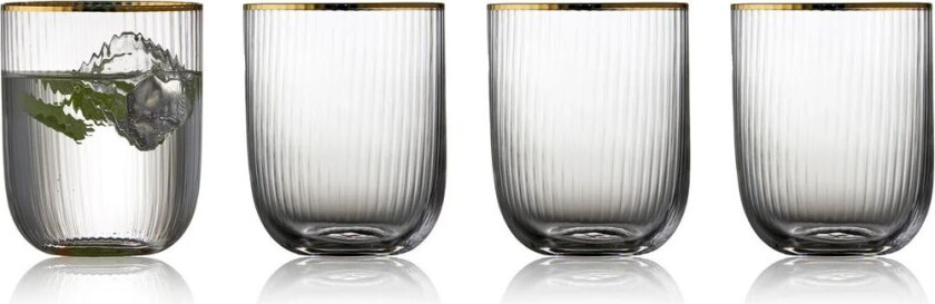 Bilde av Palermo Gold tumblerglass 35 cl 4-pakning Klar-gull