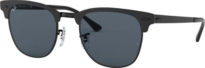 Clubmaster Metal - Matte Black On Black - Blue One Size