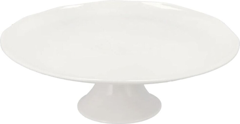 Kakefat på fot 30 x 10 cm Hvit