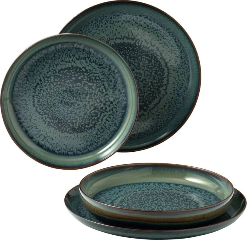 Crafted Breeze tallerkensett 4 deler Grey-blue