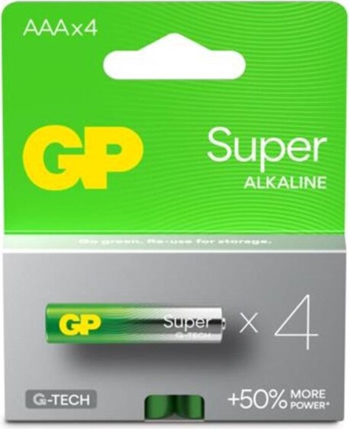 Super Alkaline 24A/LR03 Batteri alkalisk, AAA, 4-pakning