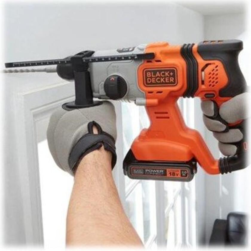 Black+decker Borhammer Bcd900b-Xj 18v Sds+ I Koffert Uten Batteri Og Lader