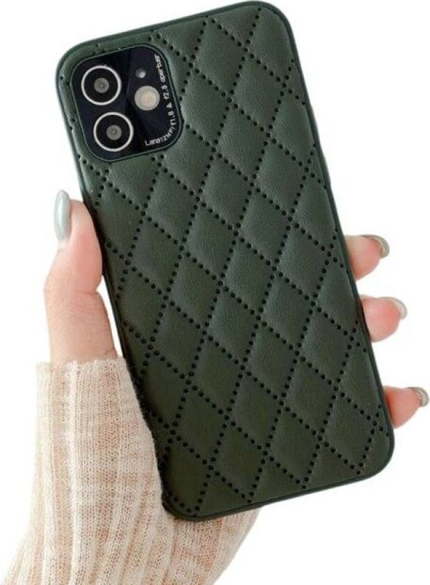 Rhombus deksel Apple iPhone 12 - Mørk grønn