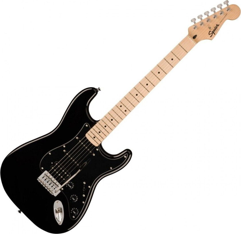 Squier Sonic Stratocaster Hss, Maple Black Pickguard, Black