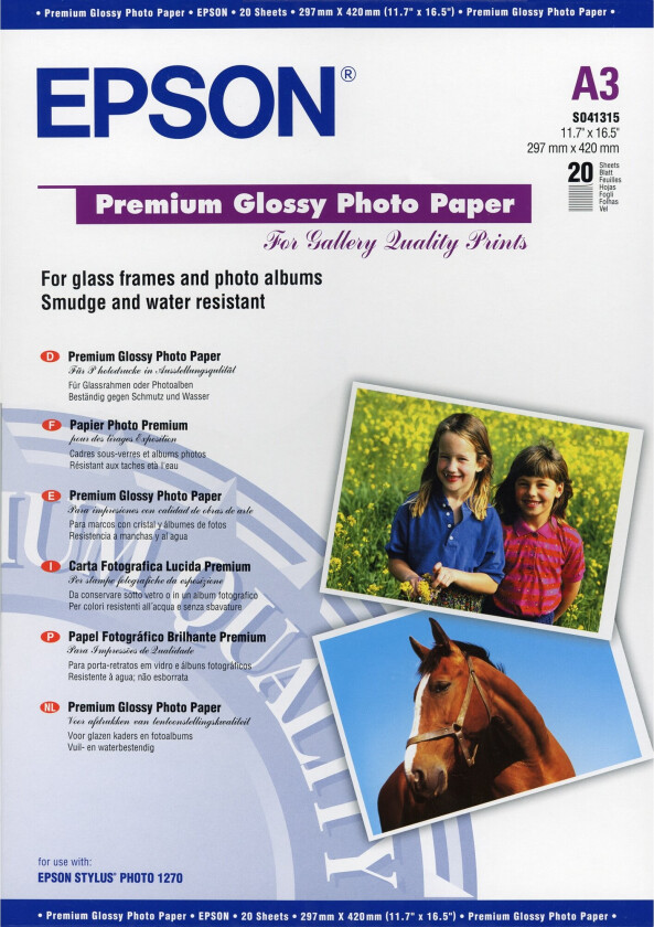 Bilde av Papir Photo Premium Glossy A3 20-ark 255g