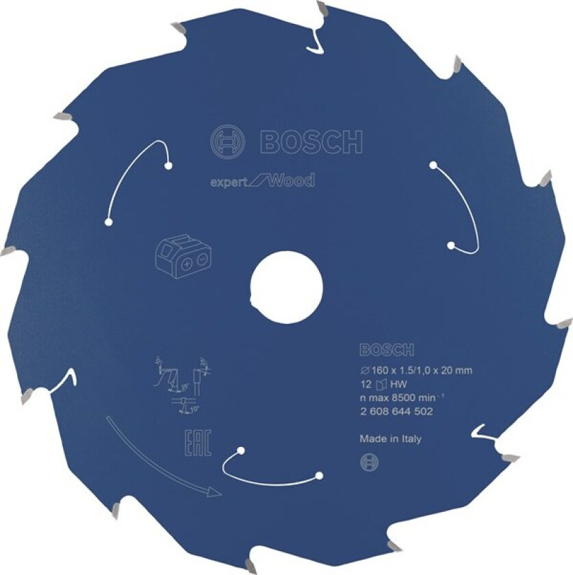 Expert for Wood-sirkelsagblad for batteridrevne sager 160x1,5/1x20 T12