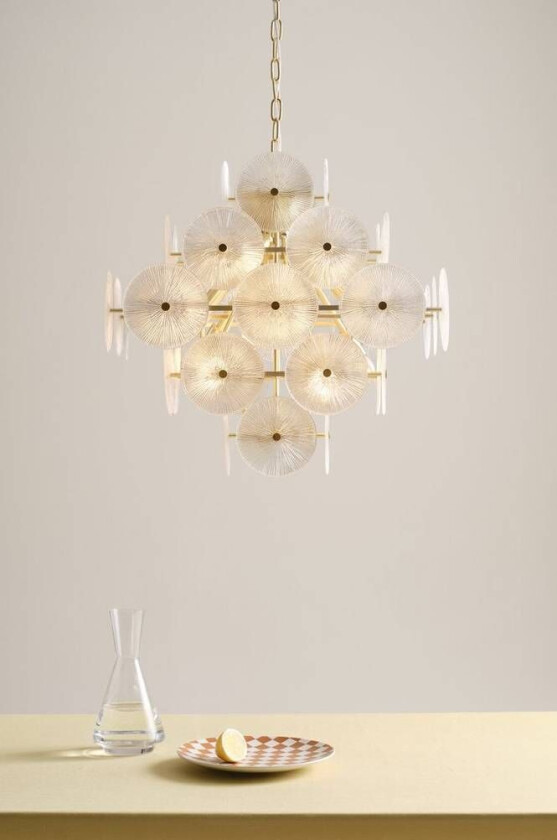 AVARO taklampe Klart glass/messing