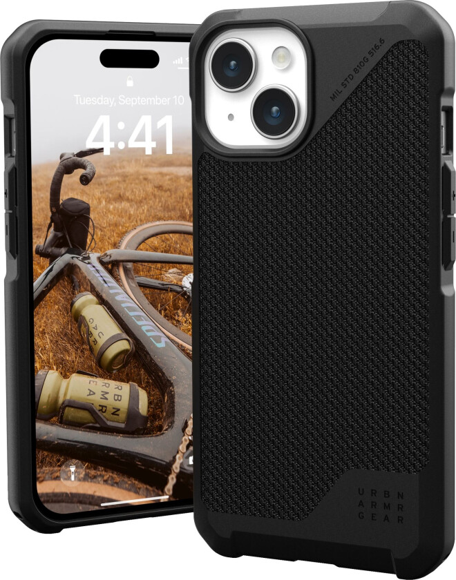 iPhone 15 METROPOLIS LT Series Deksel - DuPont™ Kevlar - MagSafe Kompatibel - Black