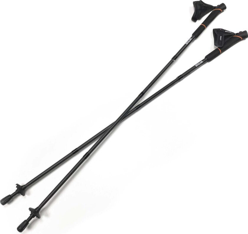 Running Poles Carbon 125 cm Black 110 cm, Black