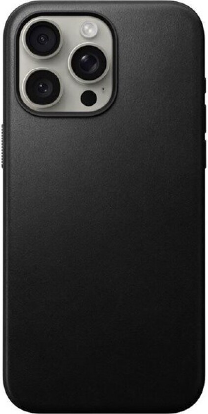 iPhone 15 Pro Max Modern Leather Deksel - MagSafe Kompatibel - Svart