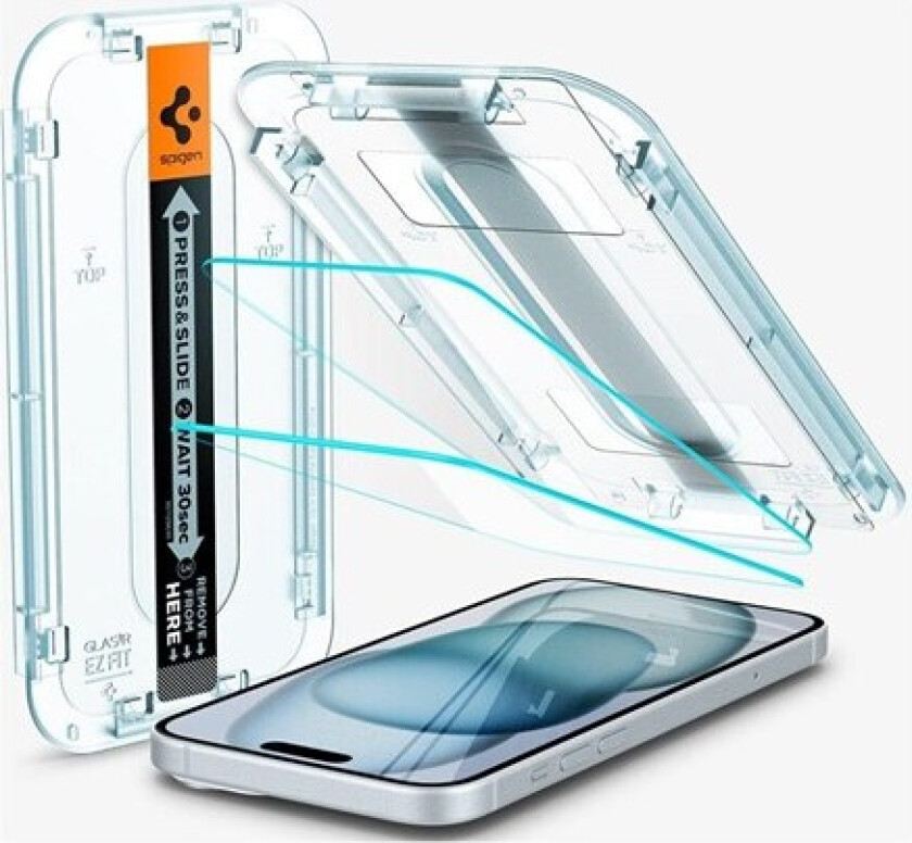 iPhone 15 Plus EZ Fit Glas.tR Skjermbeskytter 2. Stk - Case Friendly - Gjennomsiktig