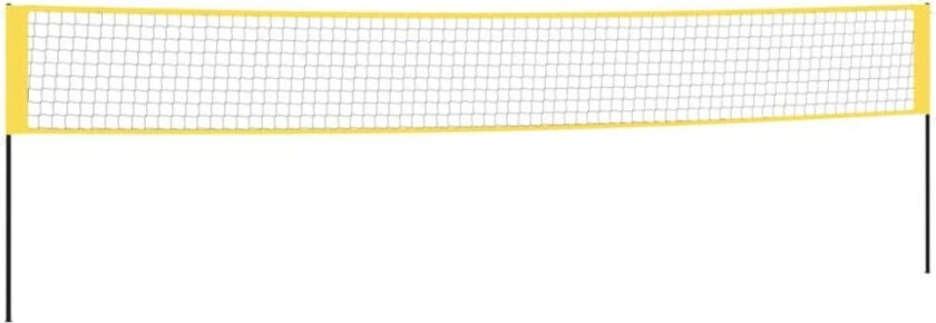 Badmintonnett gul og svart 600x155 cm PE stoff