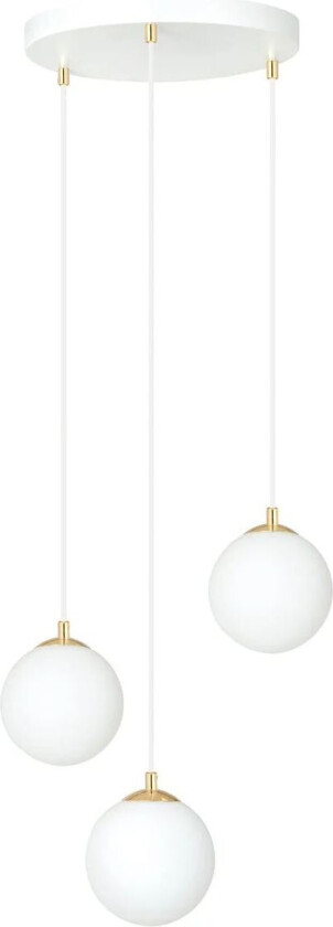 Emibig Royal takpendel 3-lys - Hvit/Opal/Gullfarget