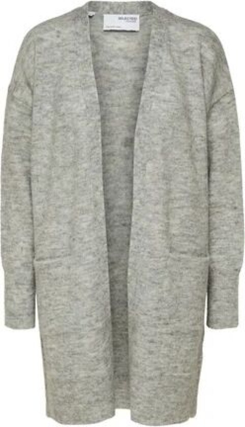 Lulu New Ls Knit Long Cardigan - Light Grey Melange XS