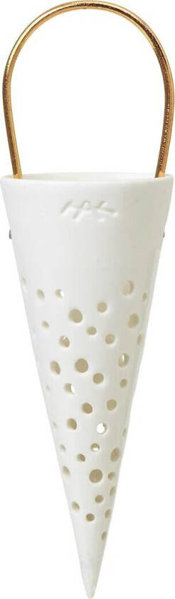 Nobili kremmerhus juletrepynt 18 cm Hvit