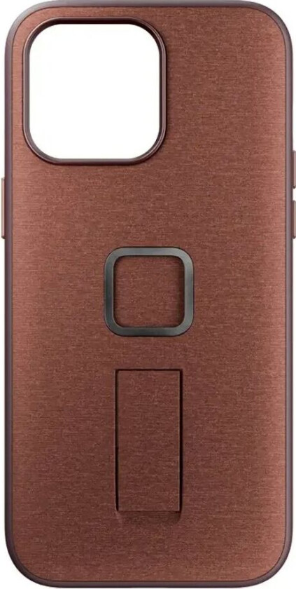 iPhone 15 Pro Max Stoffdeksel V2 med SlimLink Brakett og Finger Loop - MagSafe Kompatibel - Redwood