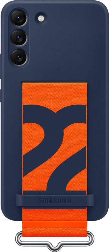 S22+ Silicone Cover with Strap Navy