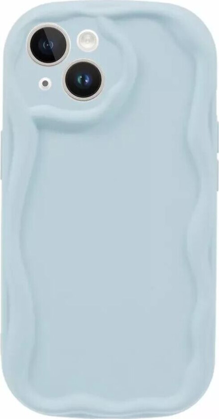 iPhone 13 Fleksibelt Plast Deksel m. Bølgete Kanter - Blå