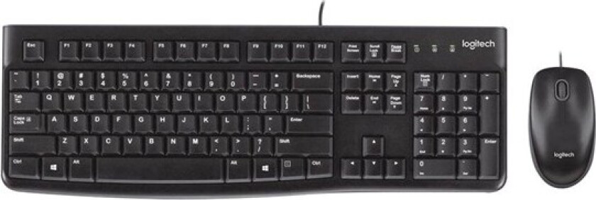 MK120 - keyboard and mouse set - QWERTZ - German - Tastatur & Mussett - Tysk - Svart