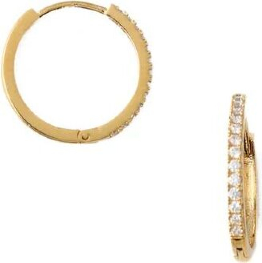 Pave Huggie Hoops 17mm - Gold One Size