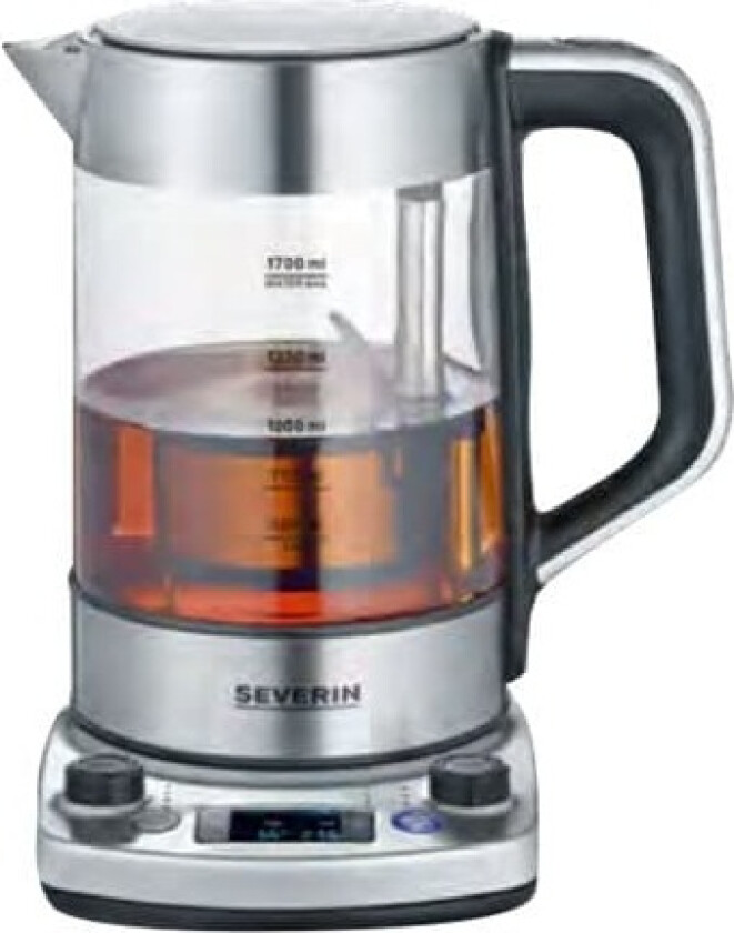 Severin Professional WK 3422 - Temaskin/kjele - 1.7 liter - 3 kW - glass/brushed stainless steel/black